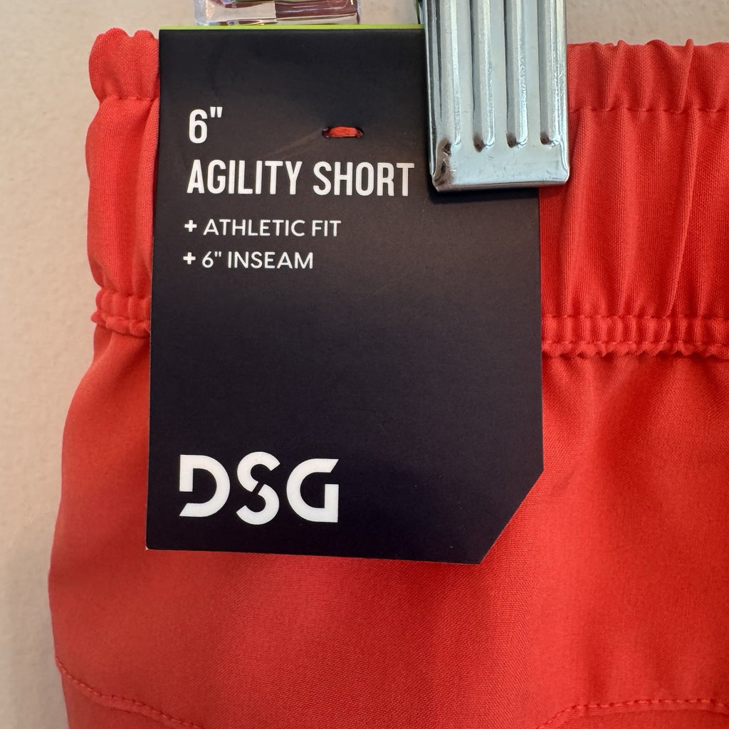 DSG Men’s 6" Agility Woven Shorts Red Sun Size Medium NWT Athletic Training