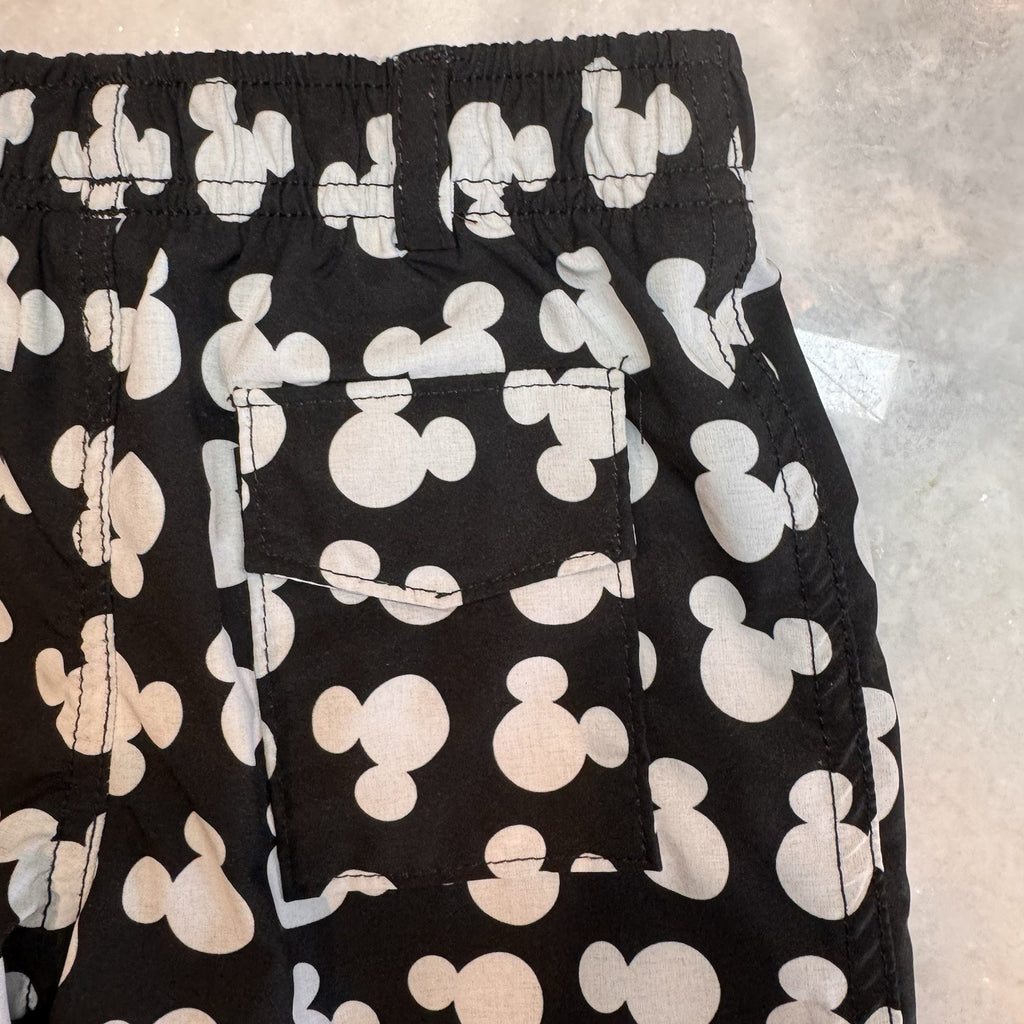 George Hats Mickey Mouse Board Shorts Boys 2-3T Black White Disney Swim Trunks