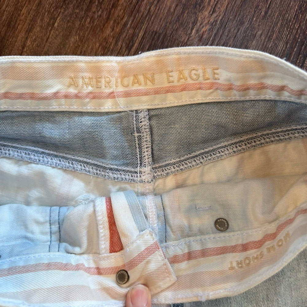 American Eagle Outfitters AEO Red White Blue Patriotic Mom Shorts Jean Size 4