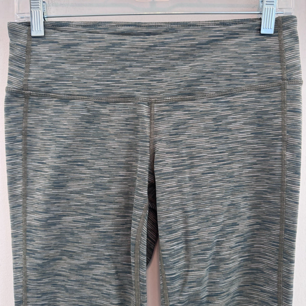 Athleta Capri Leggings Women Medium Gray Blue Space Dye Yoga Workout