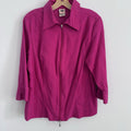 Faded Glory Plus 16W Pink Zip Front Stretch Jacket Top Cotton Blend 