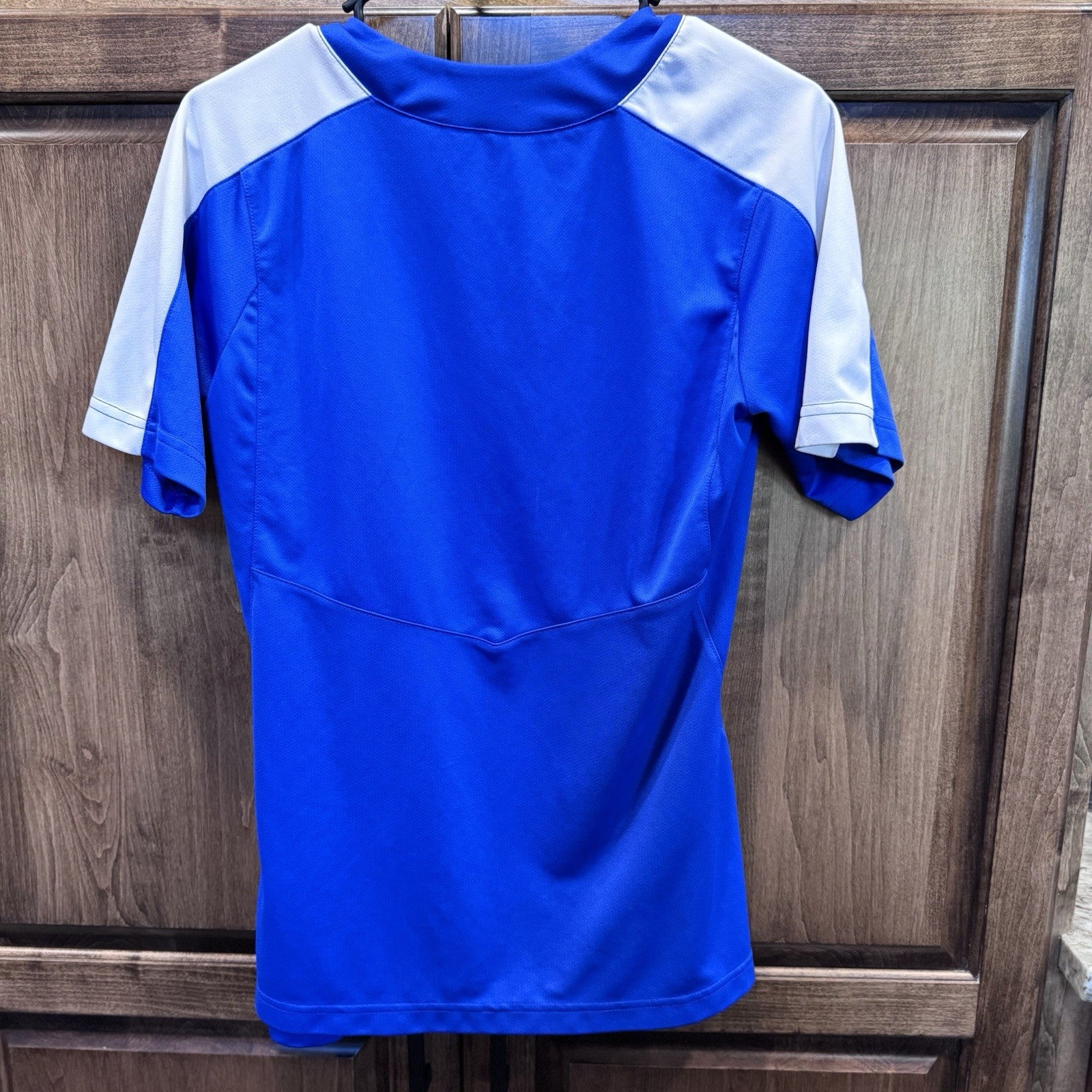 Nike Baseball Jersey Size Small Blue White Button Front Dri-Fit Athletic