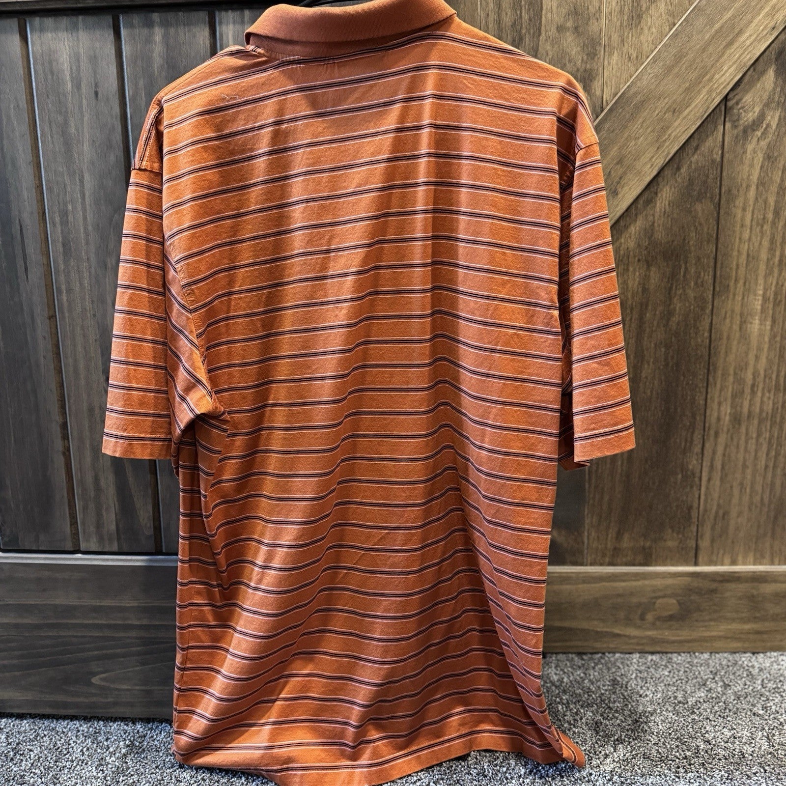 Vintage Augusta National Golf Polo Shirt Large Stripe 100% Pima Cotton Masters