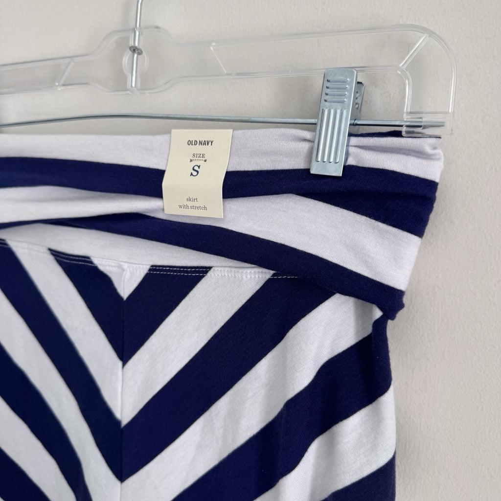 Old Navy Chevron Stripe Skirt Small Y2K Nautical Stretch NWT