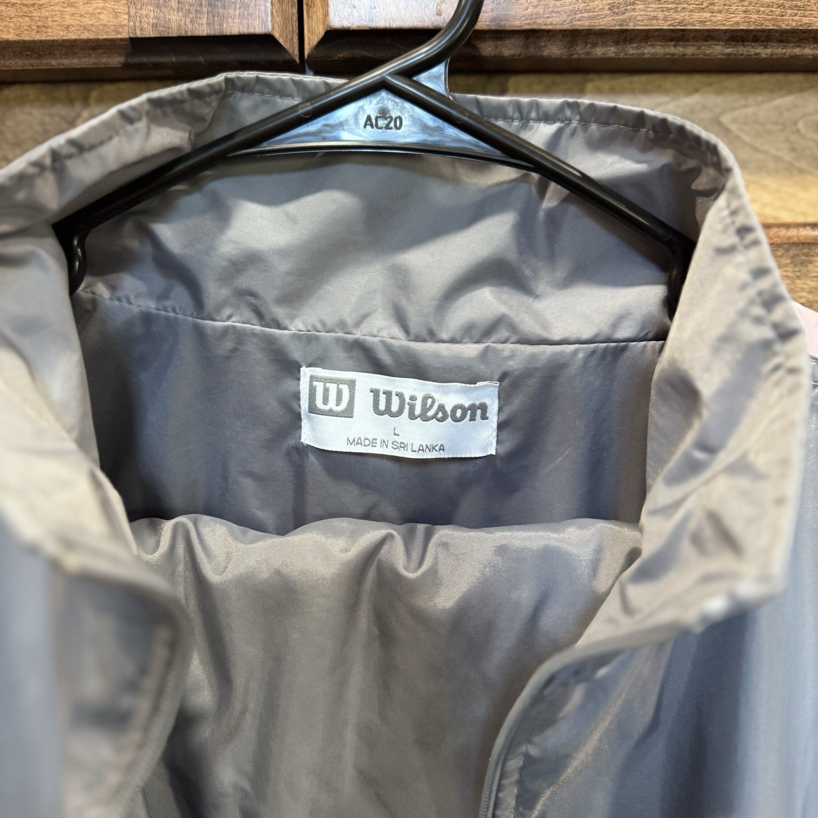 Vintage Wilson Windbreaker Tracksuit Set Gray Pink Nylon L Jacket Pants VTG