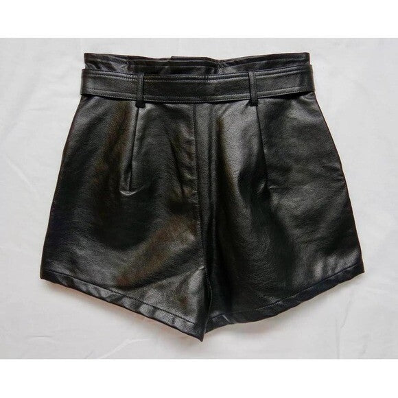 Altar'd State NWT Small Black faux leather shorts with belt #fauxleather #shorts