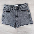 Garage Women’s Denim Y2K Mom Shorts 28 Black Acid Wash Frayed