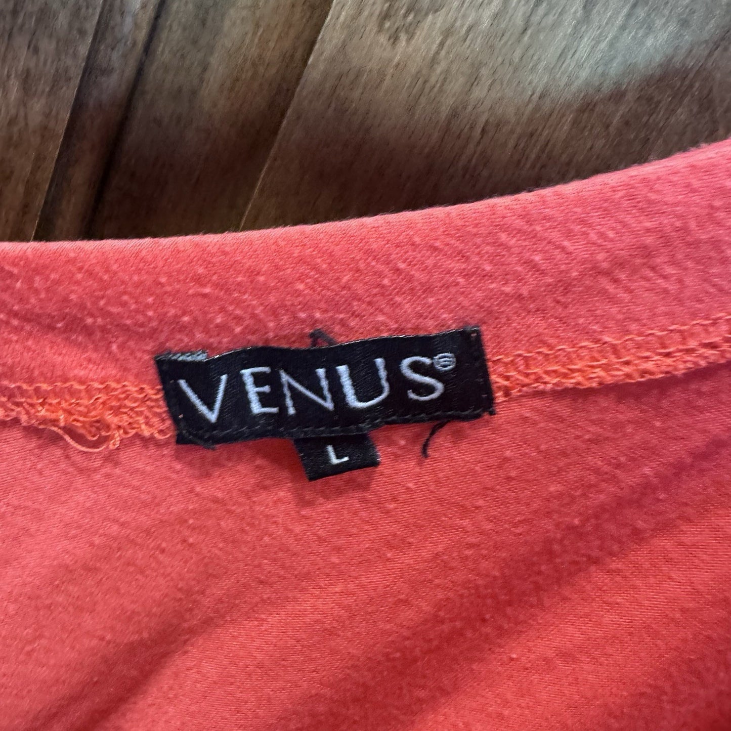 Venus Red Boho V-Neck Dress Size Large – White Mandala Print