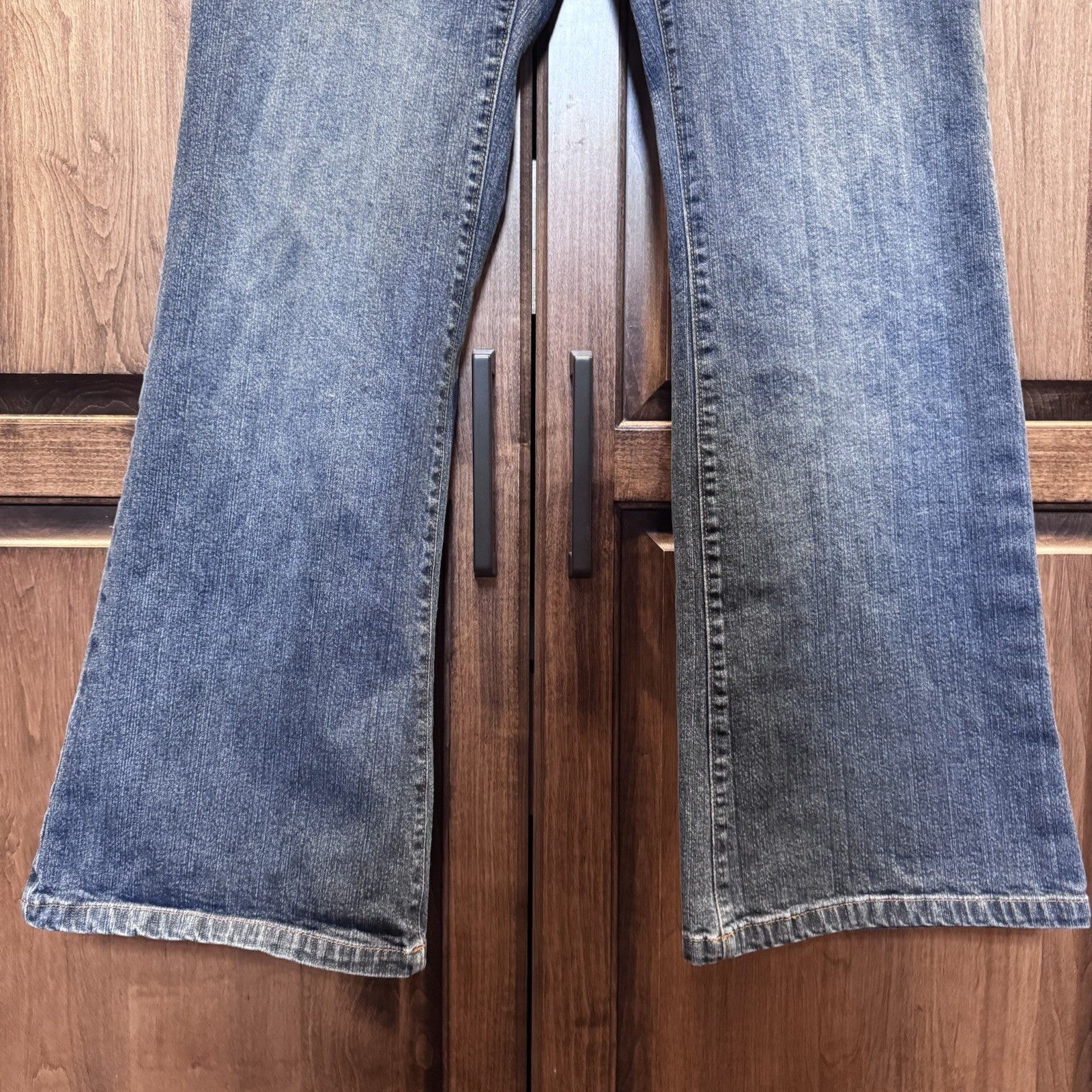 Vintage GAP Low Rise Flare Jeans 12R Blue Y2K Stretch Denim Made in Madagascar