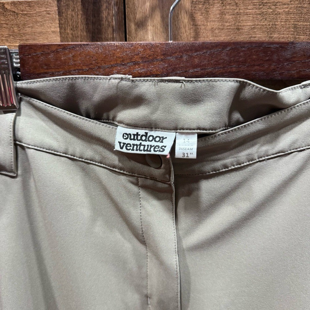 Outdoor Ventures Convertible Hiking Pants Zip-Off Cargo - Size 14, Inseam 31