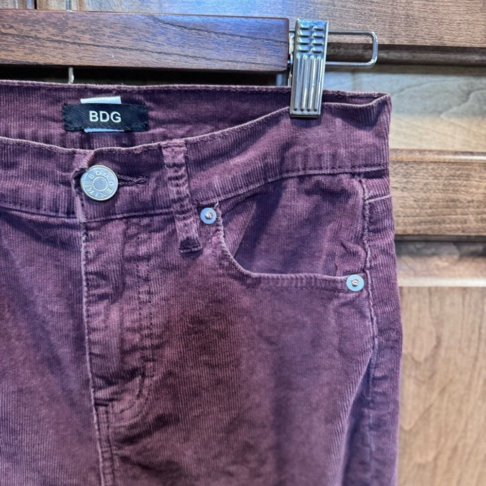 UO BDG Kick Flare High Rise Corduroy Pants Raw Hem