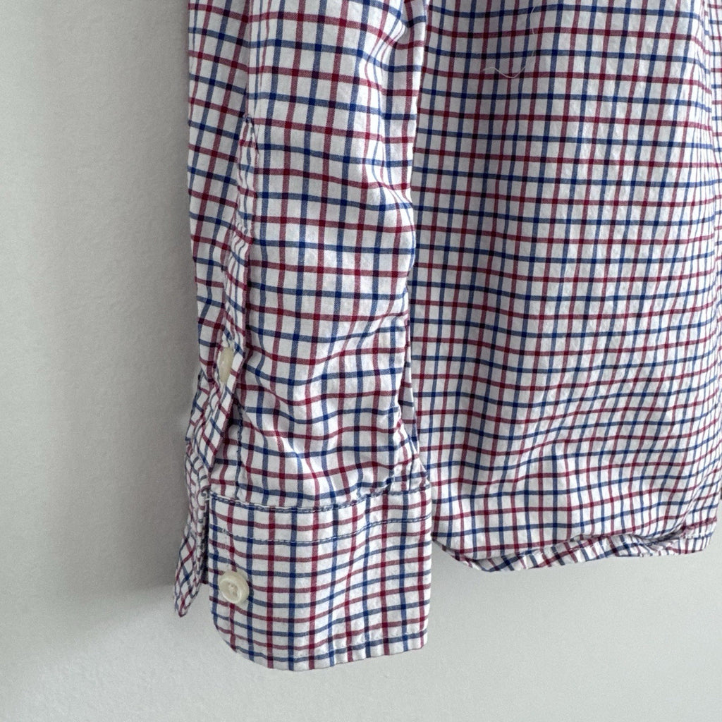 Polo Ralph Lauren Plaid Button Down Shirt Mens M Red Blue Cotton 