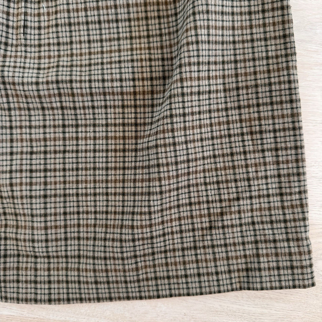 Vintage Y2K Express Plaid Pencil Skirt Brown Academic Career 5/6 Women’s