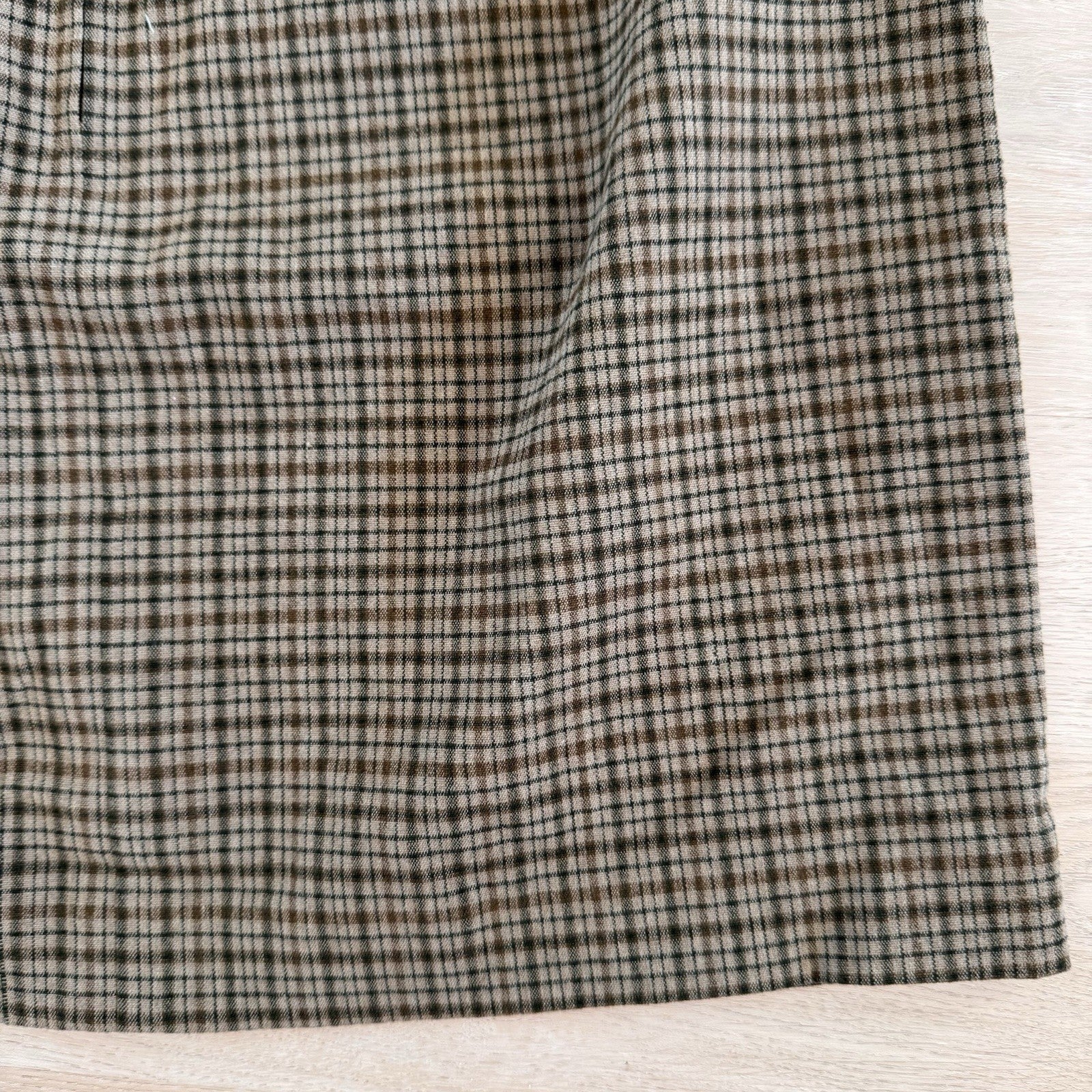 Vintage Y2K Express Plaid Pencil Skirt Brown Academic Career 5/6 Women’s