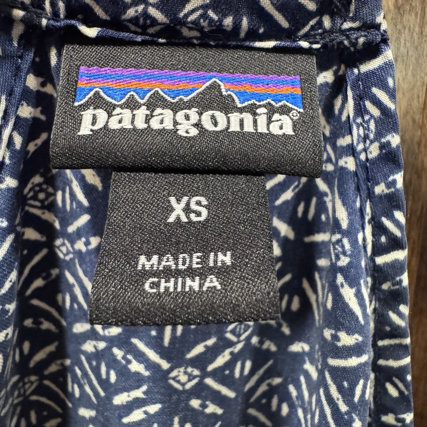 Patagonia Sundress XS Blue Boho Print TENCEL Lyocell Racerback Pockets