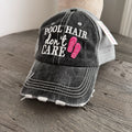 Pool Hair Don’t Care Hat Distressed Trucker Cap KatyDid NWT Boutique
