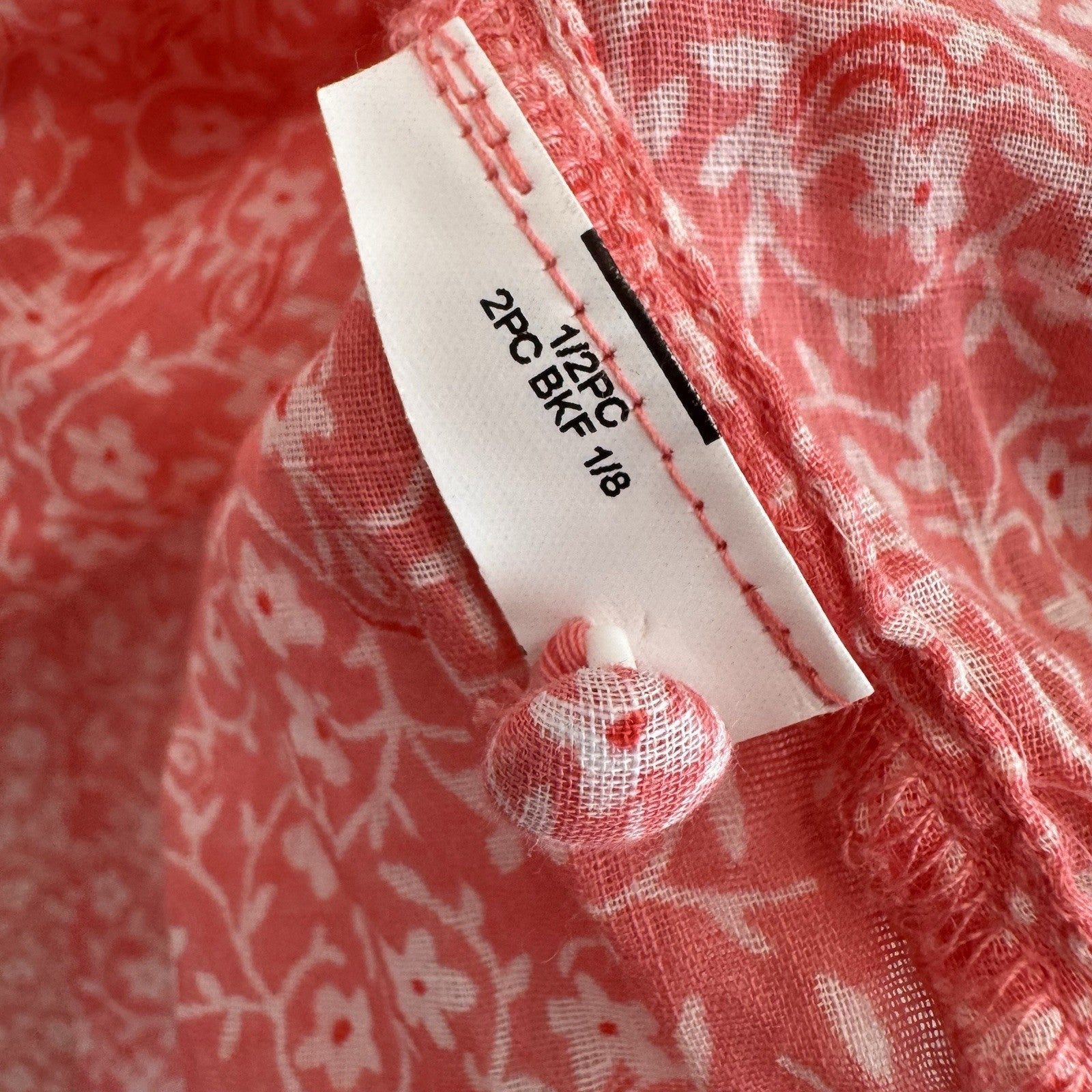 Wrangler Billabong Coral Floral Smocked Blouse S Boho Western Top Women’s