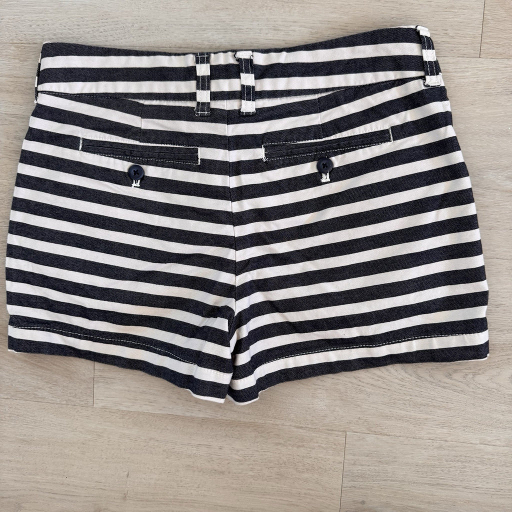 GAP Khakis 3” Stripe Shorts US 0 Black White Stretch Nautical Preppy Women’s