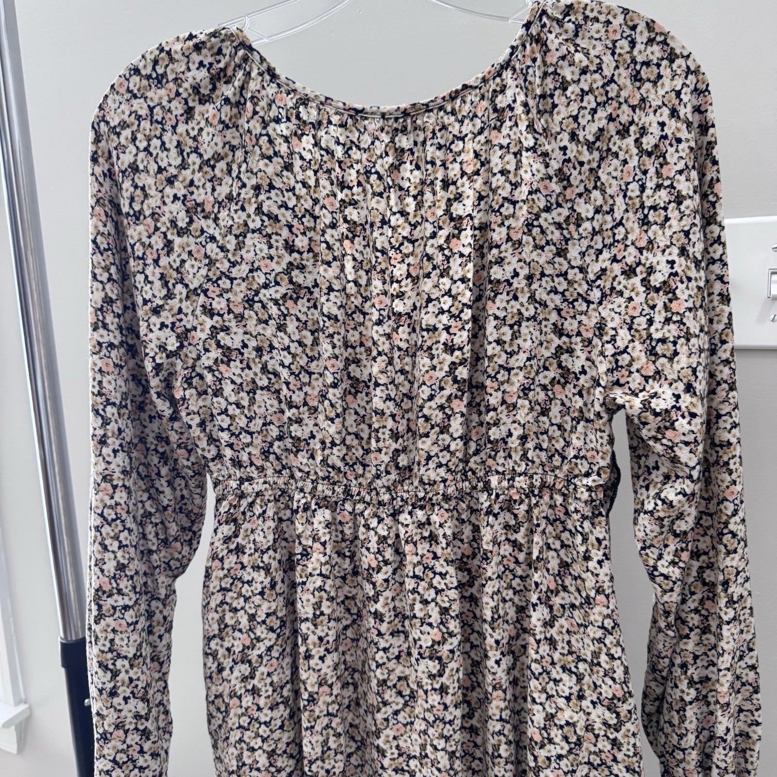 Destination Maternity M Floral Long Sleeve Dress Empire Waist Boho Style