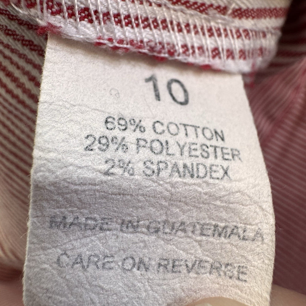 Women’s Briggs New York Red White Striped Skirt Sz 10 Cotton Stretch
