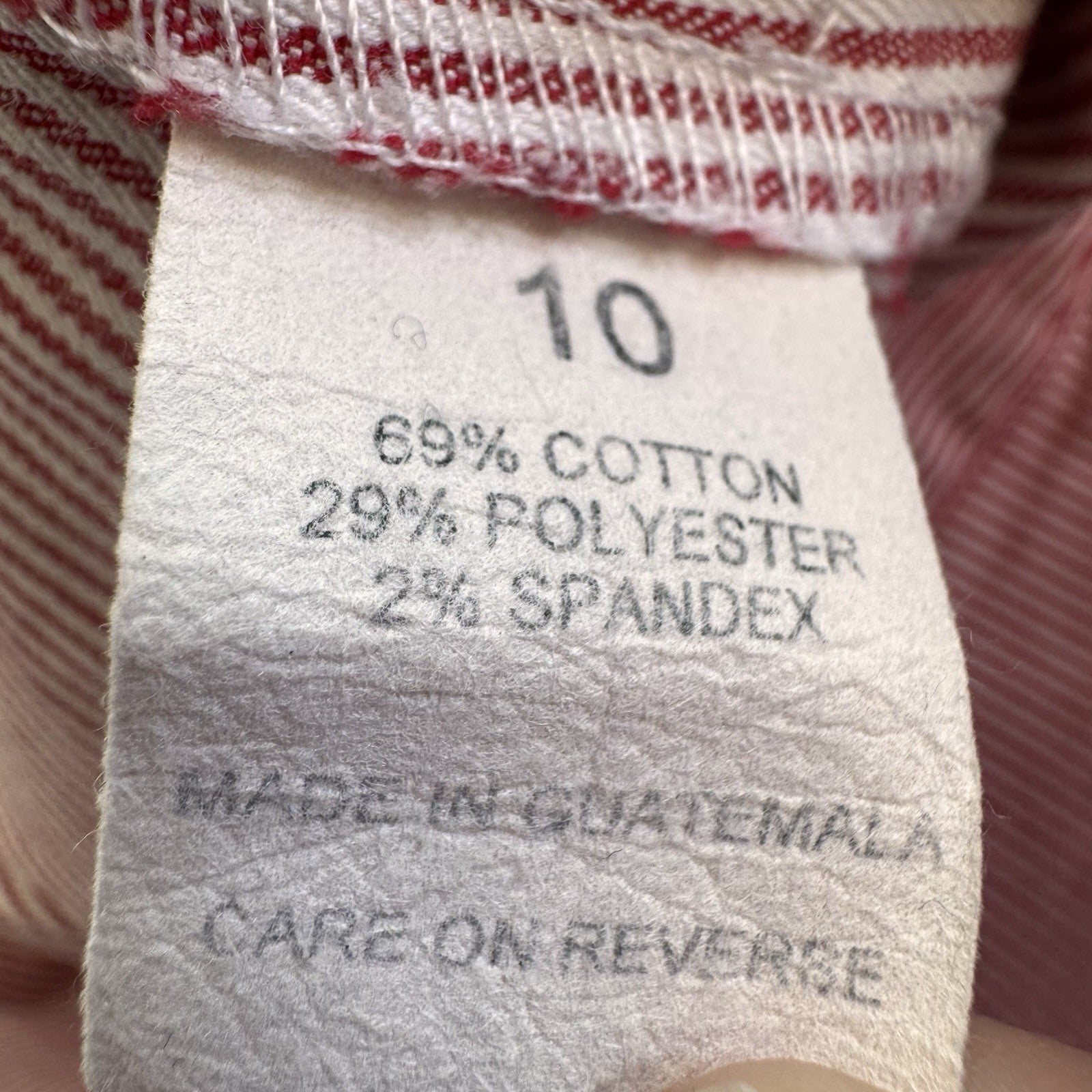 Women’s Briggs New York Red White Striped Skirt Sz 10 Cotton Stretch