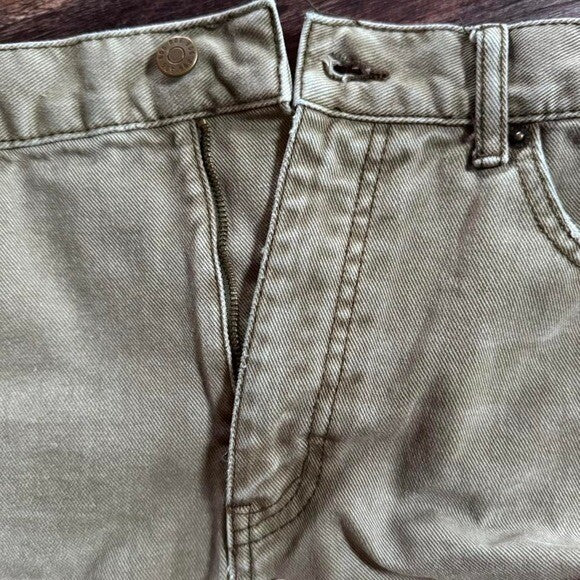 Urban Outfitters size 31 Green high-waisted cheeky denim shorts #denimshorts
