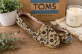 TOMS Classic Alpargata Floral Embroidered Espadrille Women’s 9M Tan Black