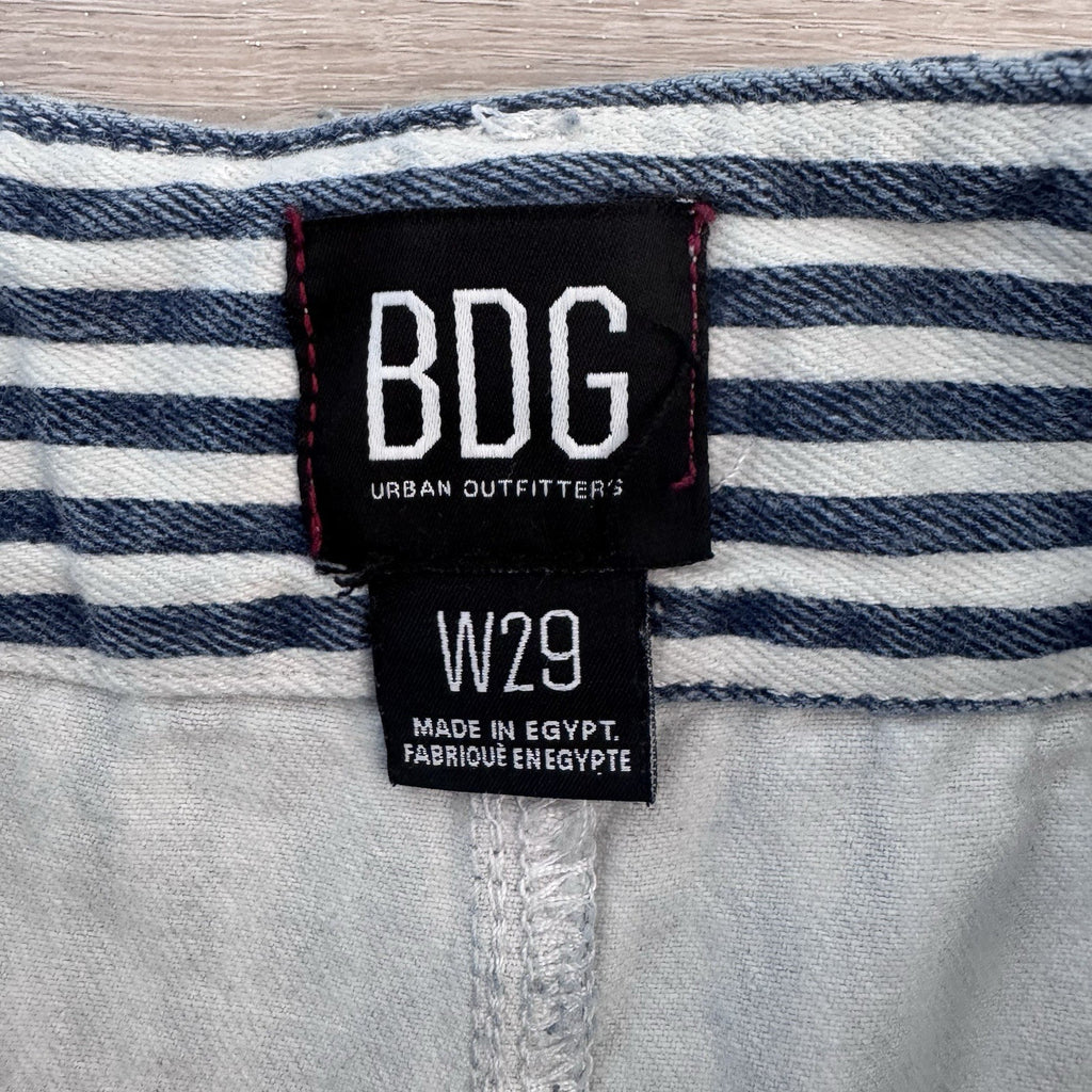 BDG Urban Outfitters Women’s Striped Denim Shorts W29 Raw Hem Y2K