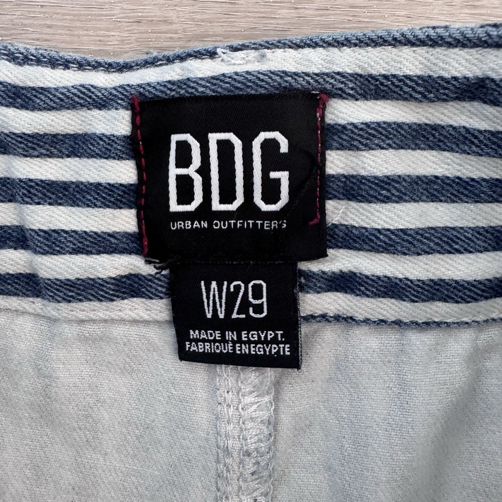 BDG Urban Outfitters Women’s Striped Denim Shorts W29 Raw Hem Y2K