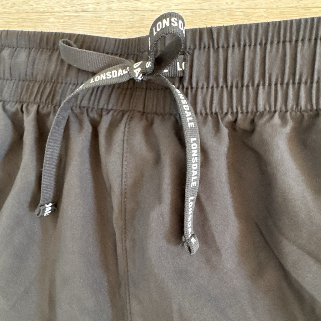 Lonsdale London Women’s Black Athletic Shorts Size 18 Logo Drawstring