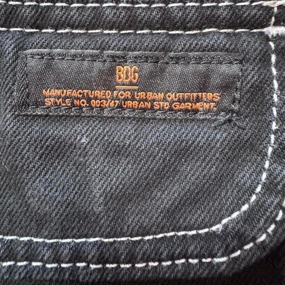 BDG Urban Outfitters Relaxed Skate Jeans 26 Black Cargo Pants Y2K Grunge Utility