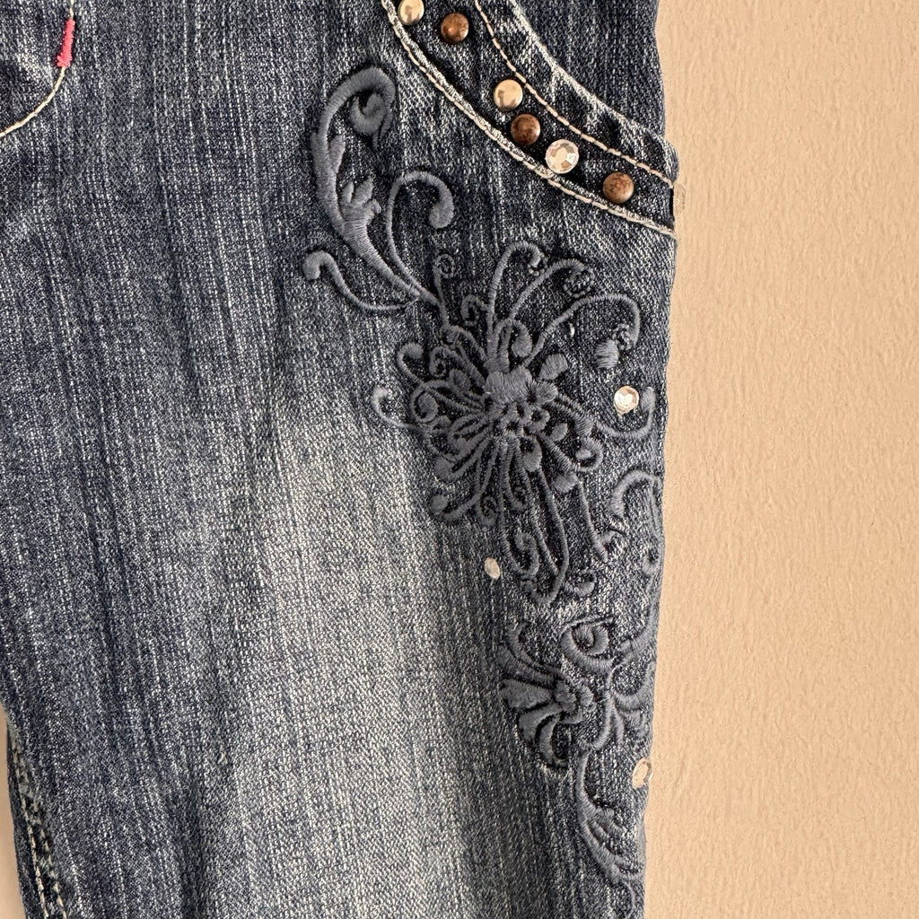 Vintage Disney Hannah Montana Girls Size 8 Jeans Embellished Embroidered Y2K