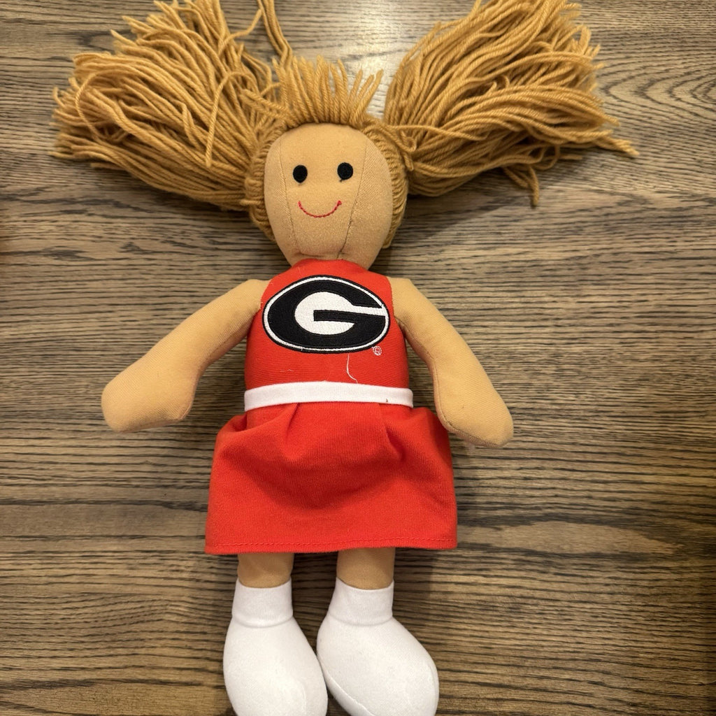 University of Georgia Bulldogs Plush Cheerleader Doll 14” Rare Vintage UGA