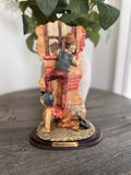 Misubanti Collection Hobo Tramp Figurine Climbing Window Wood Base Vintage