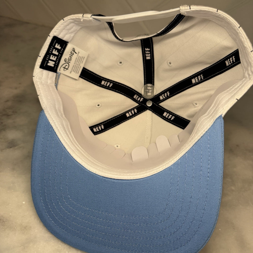 Disney Neff Mickey Mouse Snapback Hat White Blue Pinstripe Adjustable NWT