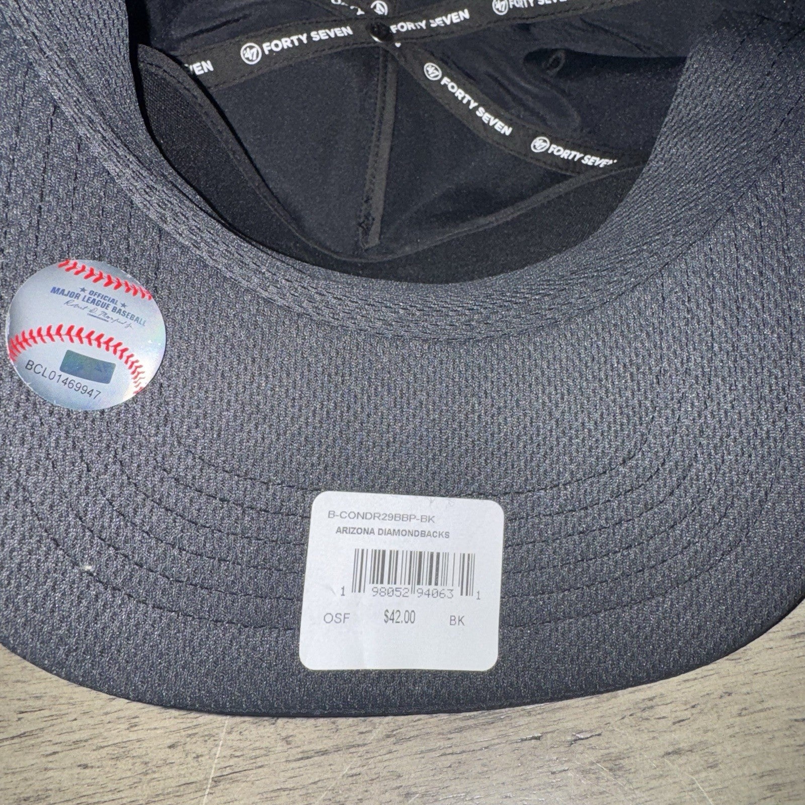 Arizona Diamondbacks ’47 Hitch Adjustable Hat Cap Black MLB Snapback NWT