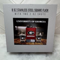 Memory Company University Georgia 8 oz Stainless Steel Square Flask w/2oz Shots
