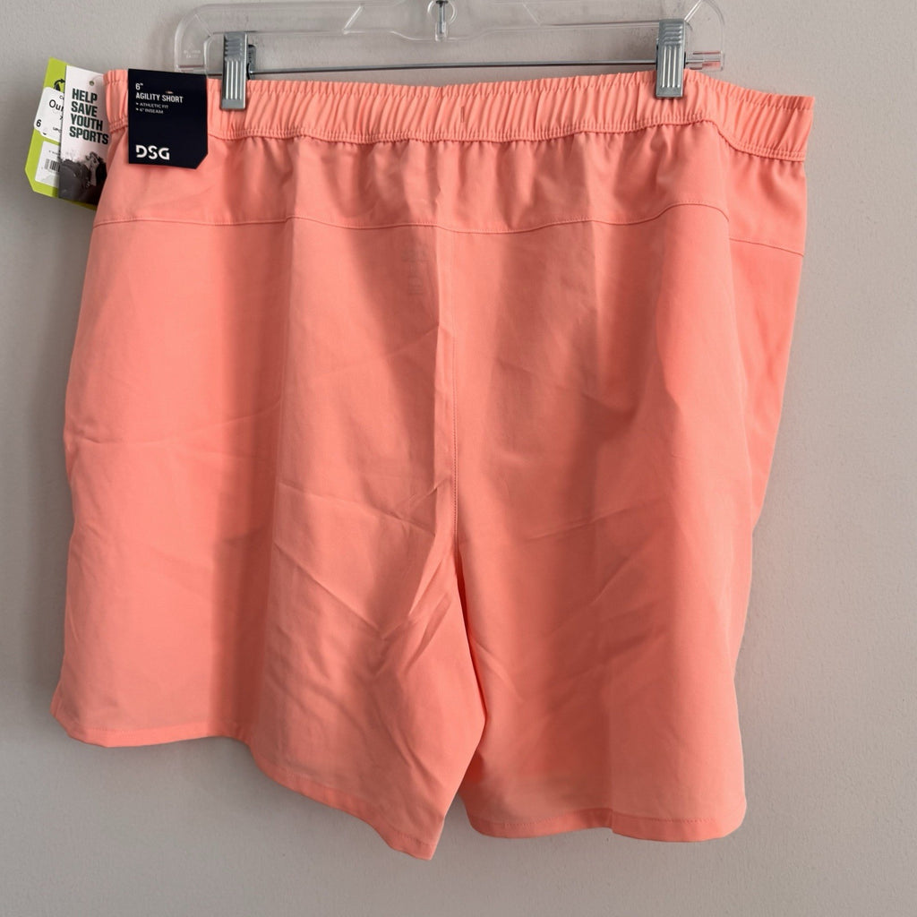 DSG Men's XL 6" Agility Woven Short Pink Ray NWT Athletic Gym Running