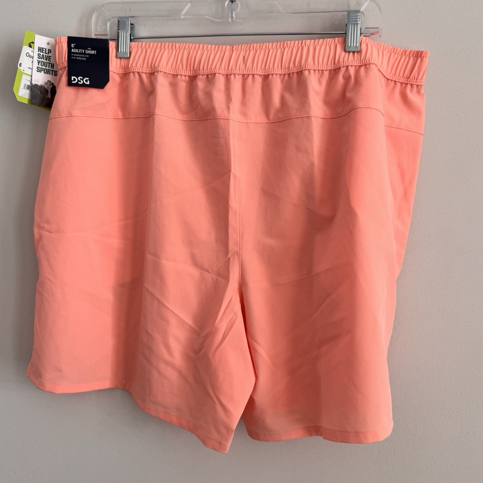 DSG Men's XL 6" Agility Woven Short Pink Ray NWT Athletic Gym Running