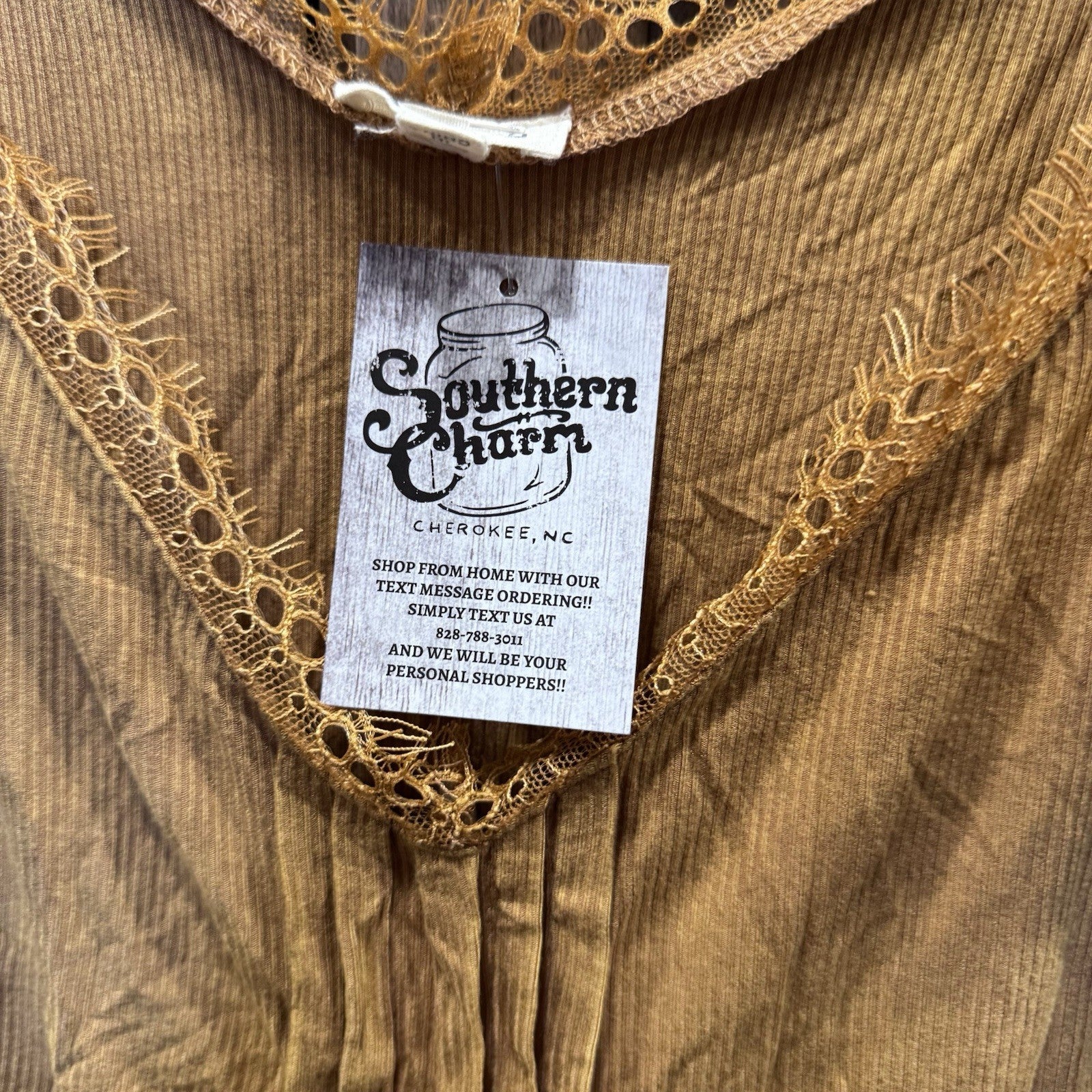POL NWT Mustard Yellow Ribbed Tank Top Women’s Size Small Lace Trim
