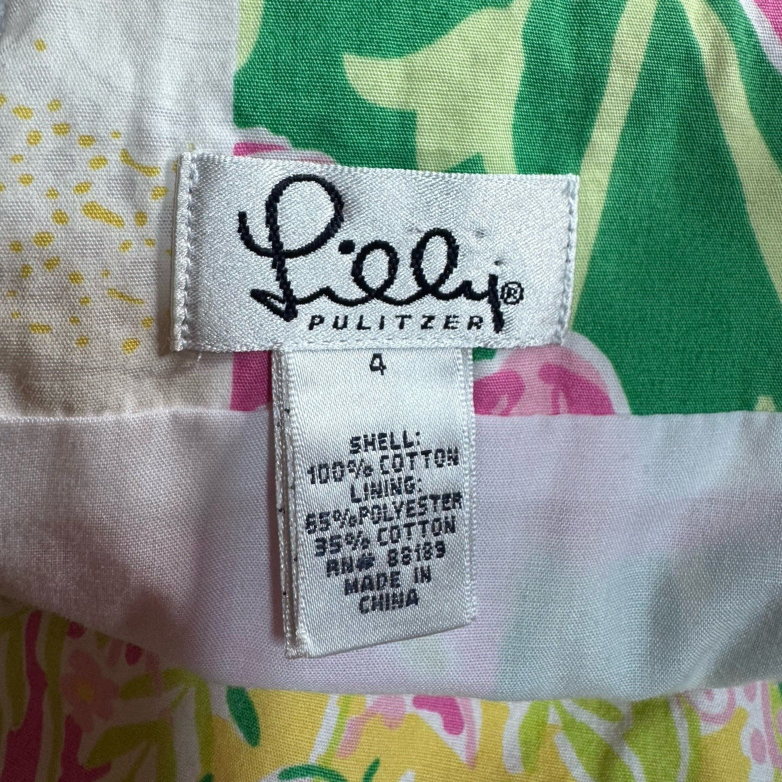 Y2K Lilly Pulitzer Patchwork Mini Skirt Size 4 | Bright Floral Preppy 2000s 