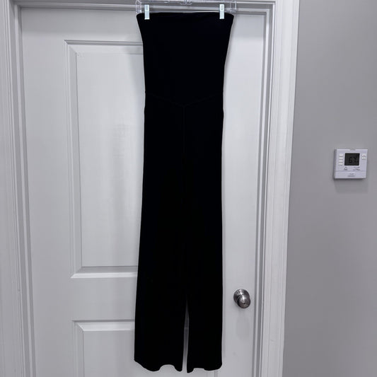 Aerie Offline Jumpsuit Size Small Black Strapless Wide Leg Real Me