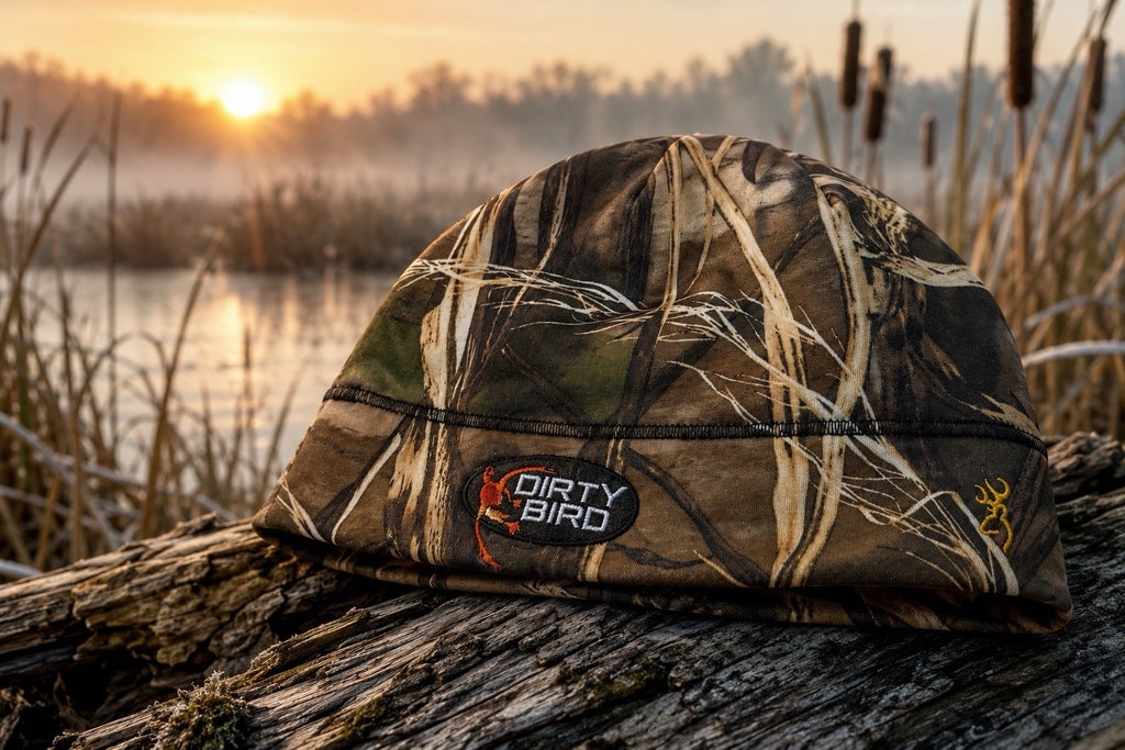 Dirty Bird Browning Camo Beanie Hat OSFM Hunting Skull Cap Realtree Style