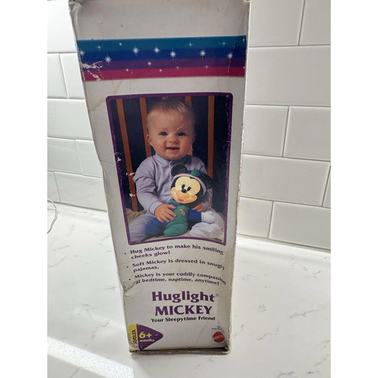 Vintage Huglight Mickey Mouse 13" Plush Toy Mattel Sleepytime Friend Glow NEW