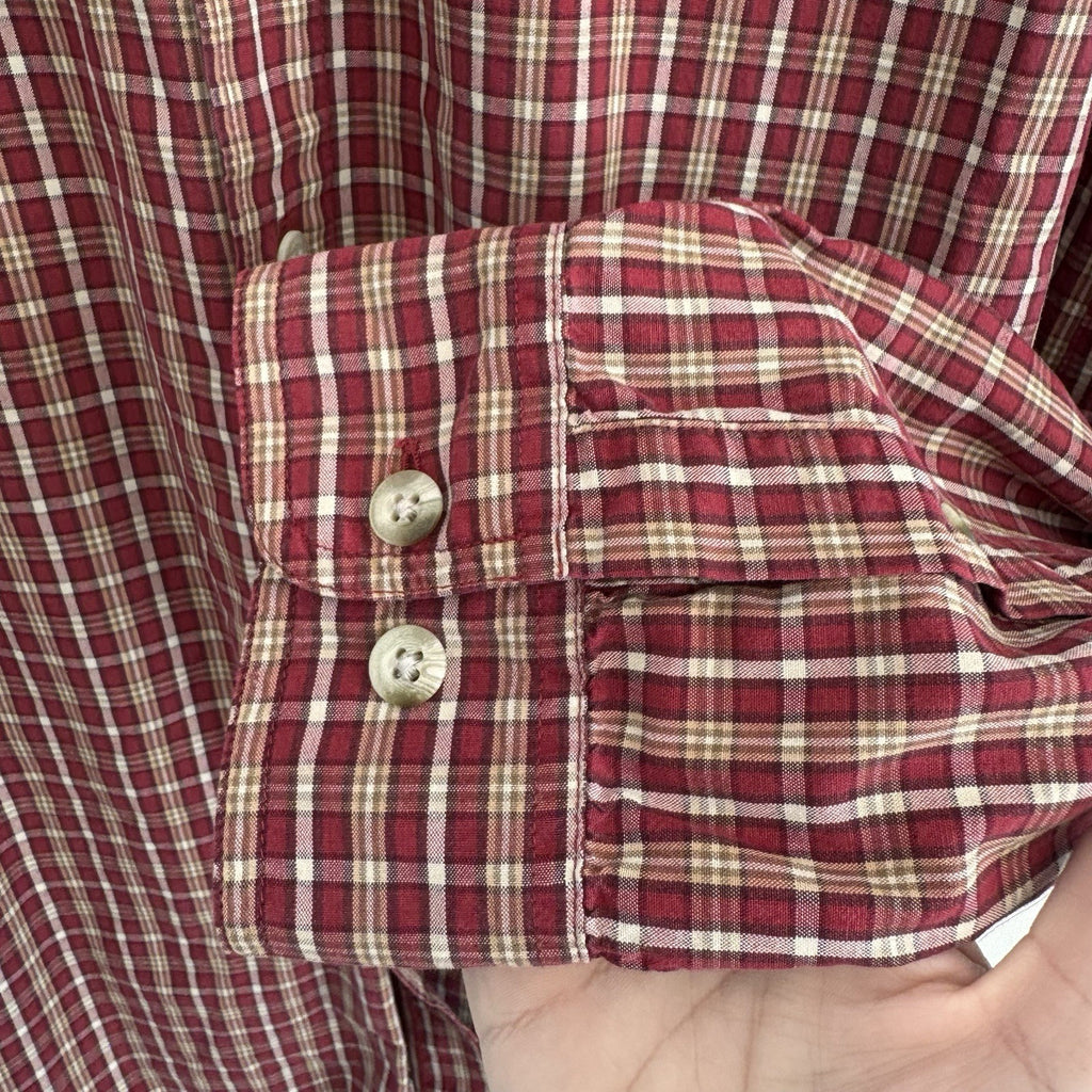 Columbia Plaid Button Down Shirt Mens XLT Red Cotton Long Sleeve Outdoor