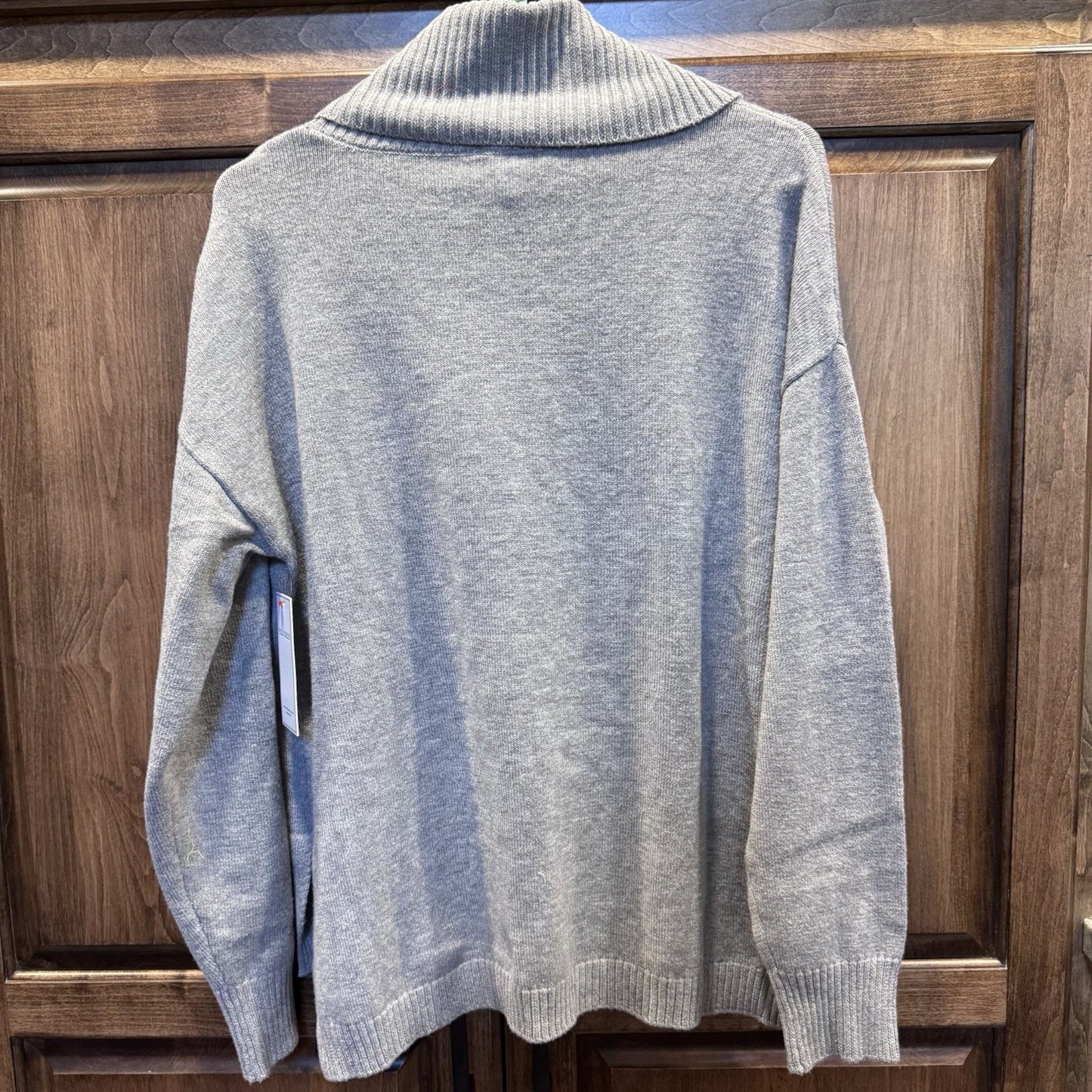 FABLE Women’s Gray Chunky Turtleneck Sweater Size Large Soft Knit Pullover Cozy