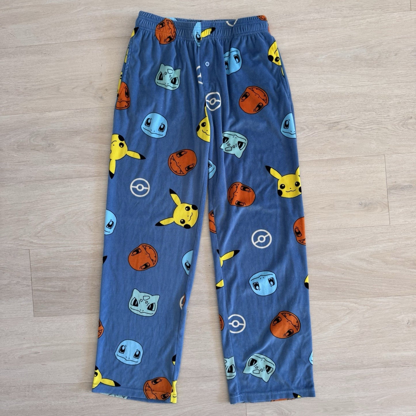 Pokemon Mens Pajama Pants Size Small Blue Pikachu Lounge Sleep Y2K