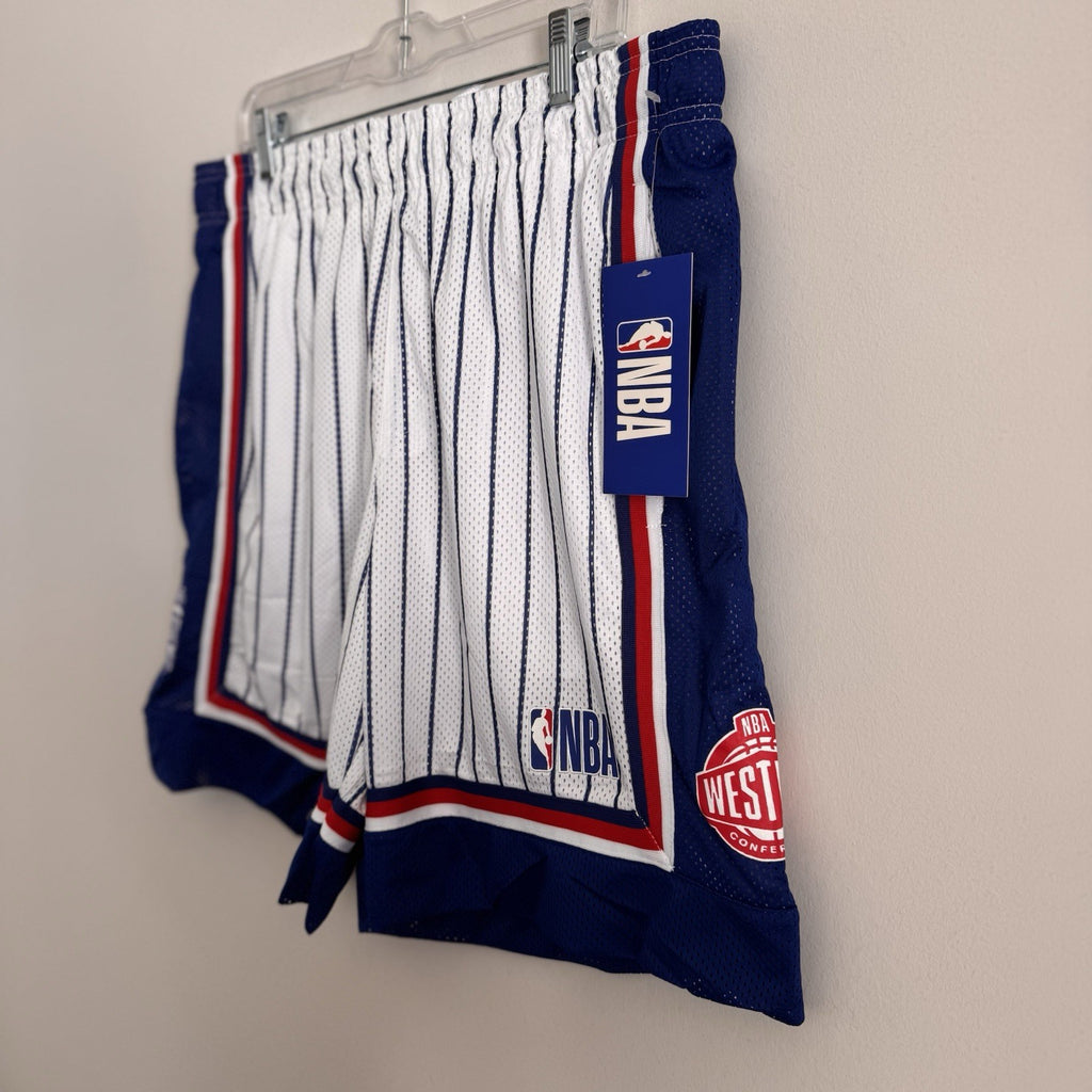 NBA All-Star Western Eastern Conference Big Show Shorts White Blue XL NWT 1996