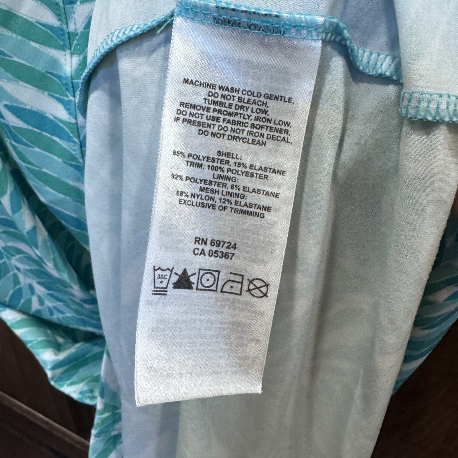 Columbia Omni-Wick Sleeveless Tank Top Small Leaf Print Blue Green Athletic