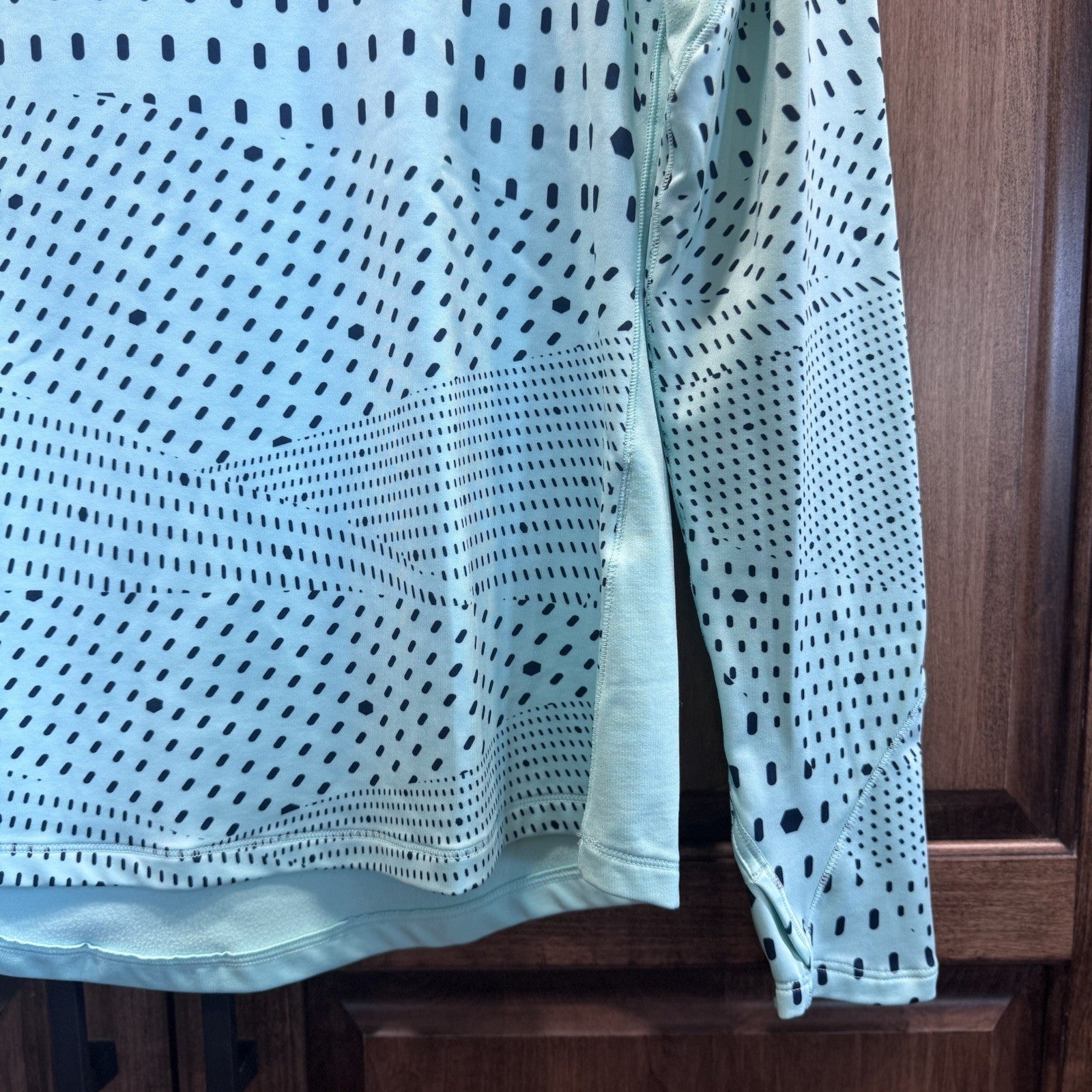 Under Armour ColdGear Fitted Long Sleeve Top Women’s L Blue Print Dot